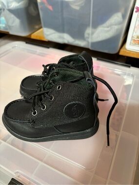Polo by Ralph Lauren Black Kids Lace-Up Canvas Boots